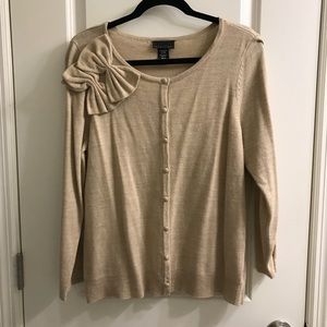 Apostrophe Bow Detail Cardigan L NWOT